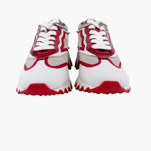 Christian Louboutin Sharkina White Mesh Red Sneakers Size 38 US 8 Women's 6967 - Picture 7 of 15